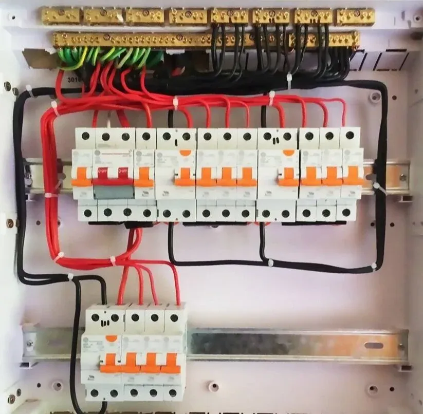 Neatly wired residential switchboard — an example of tidy workmanship